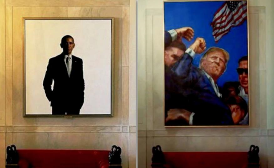 Новини світу - У Білому домі портрет Обами замінили на картину з Трампом після замаху