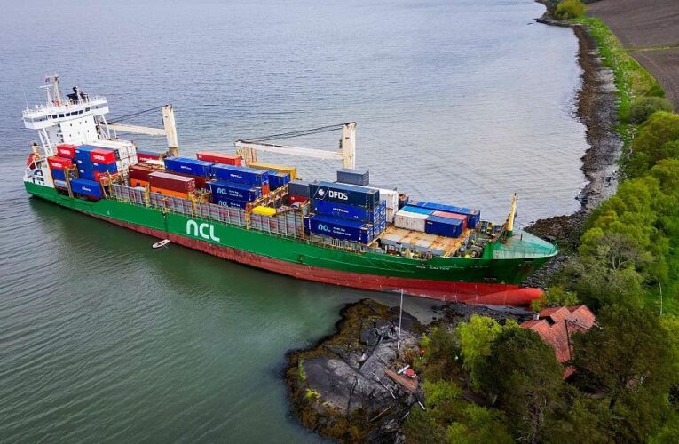 В Норвегії вантажний корабель “в’їхав” у сад місцевого жителя