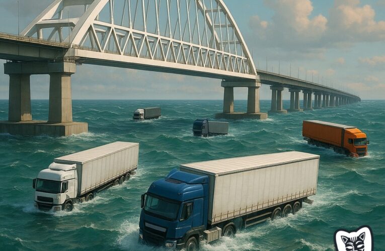 Фура під опорою. Меми на підрив Кримського мосту