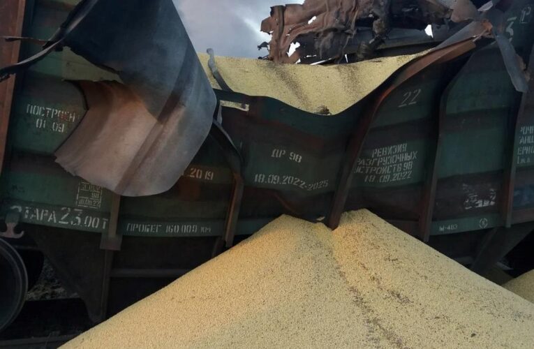 Росіяни пошкодили вагони із зерном у Києві