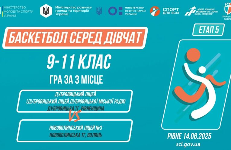 🏀БАСКЕТБОЛ | Дівчата 9-11 класи | Гра за 3 місце | Пліч-о-пліч: Етап 5