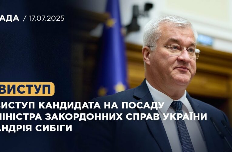 Виступ кандидата на посаду Міністра закордонних справ України  Андрія Сибіги