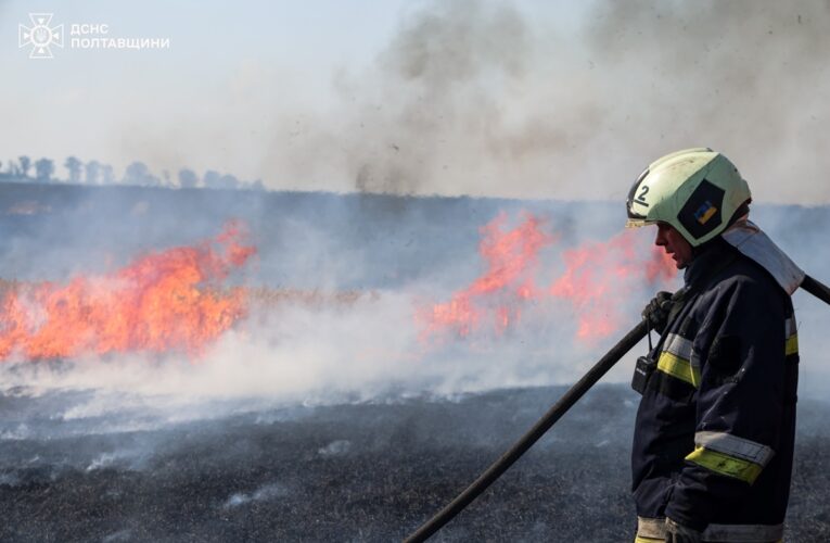 На Полтавщині пожежа знищила поле зернових