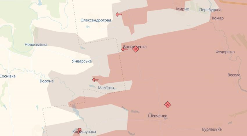 Новини України - DeepState: Росіяни просунулися на Дніпропетровщині