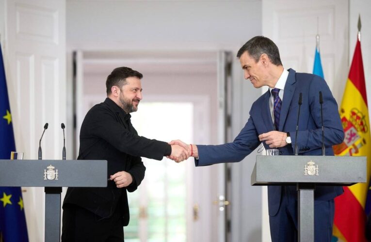 Спілкування Володимира Зеленського і Педро Санчеса з медіа