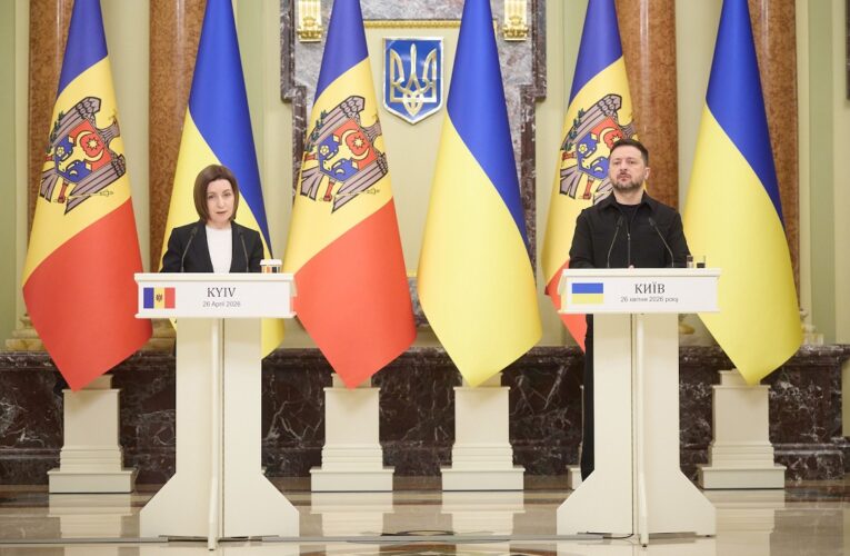 Спілкування Володимира Зеленського та Маї Санду з медіа