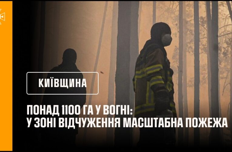 Понад 1100 га у вогні: у Зоні відчуження масштабна пожежа