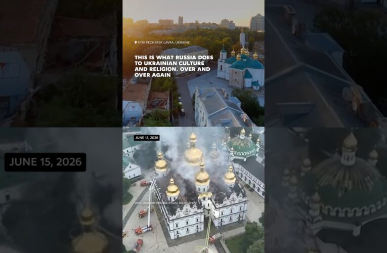 Before and after Russia’s attack on the Kyiv Pechersk Lavra